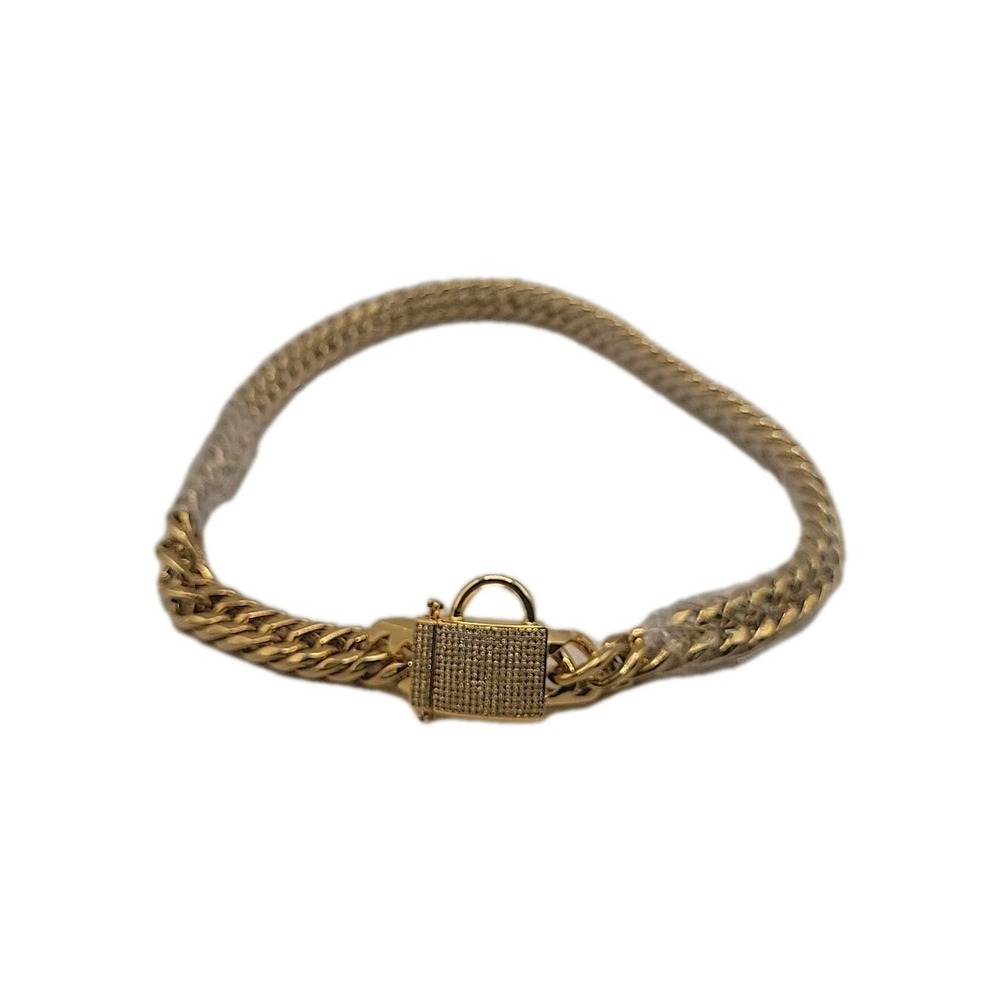 Stunning 18k gold plated stainless steel dog chain‎ collar24"